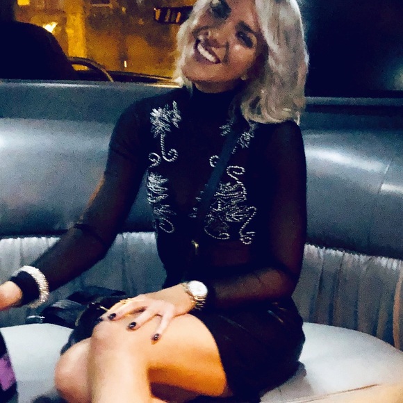 NA-KD Embellished Mesh Turtleneck - Picture 2 of 4